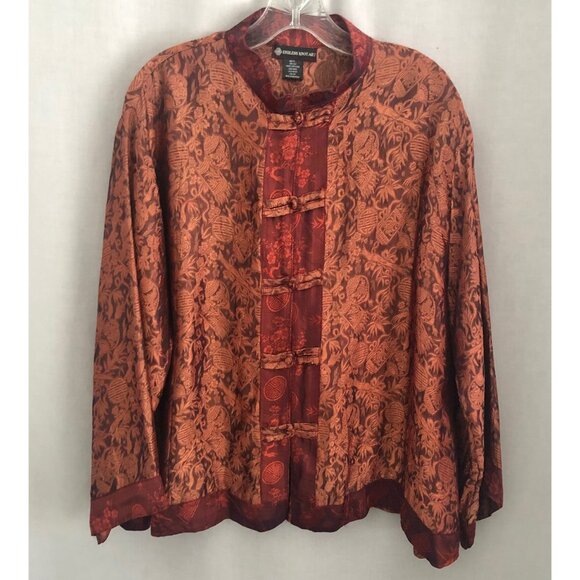 Endless Knot Wearable Art Top Silk Brocade Asian Inspired - Picture 1 of 7